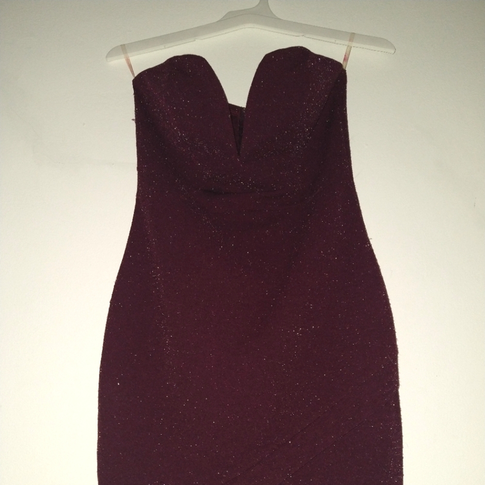 Merlot color cocktail dress
